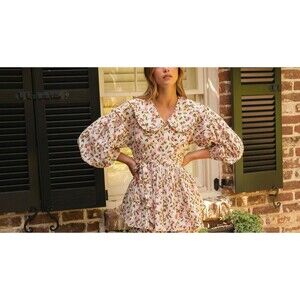 La Maregold The Camila Micro Mini Wrap Dress Floral Print Ruffle XS New 283411